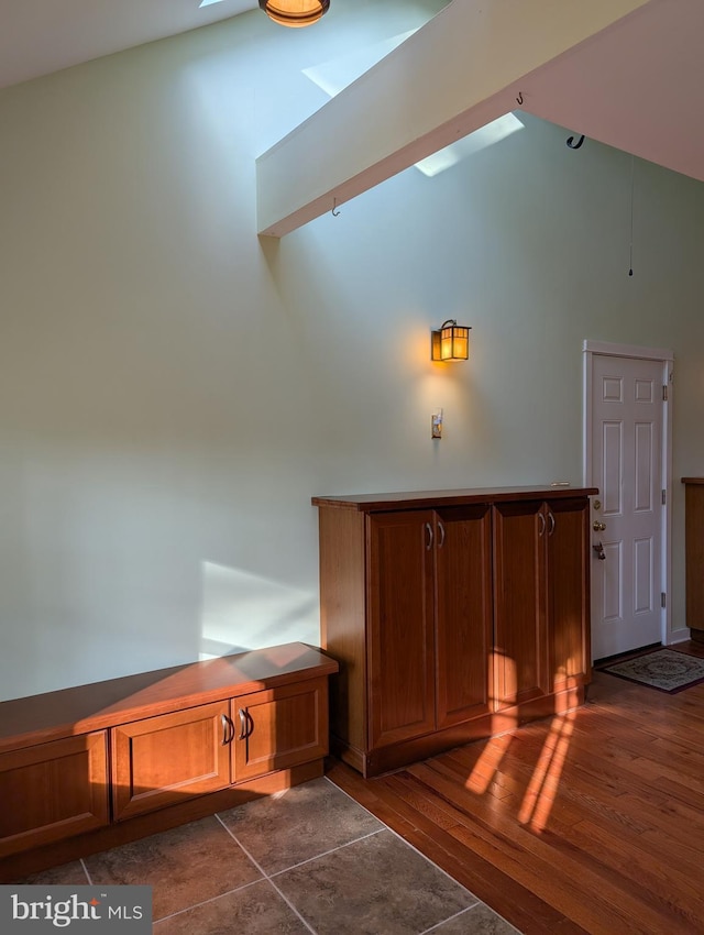 interior space featuring wood-type flooring