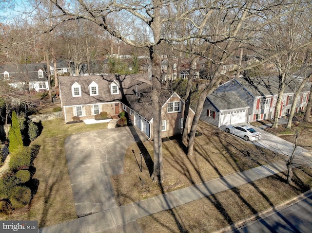 bird's eye view featuring a residential view