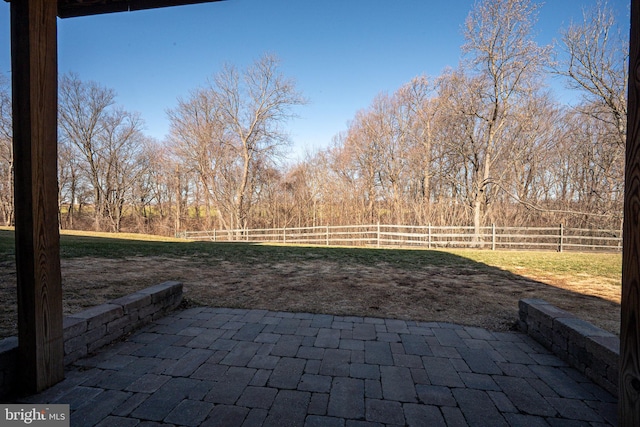 view of patio with a fenced backyard