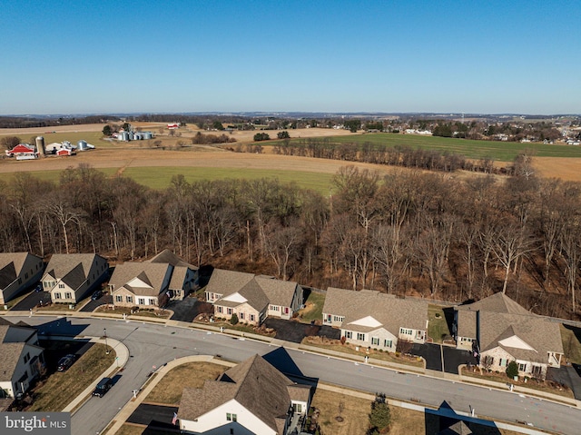 bird's eye view featuring a residential view