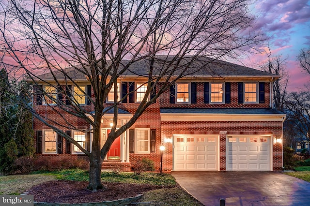 colonial house with a garage