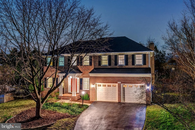 view of front of house with a garage