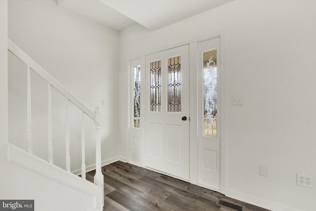 entryway featuring dark hardwood / wood-style floors