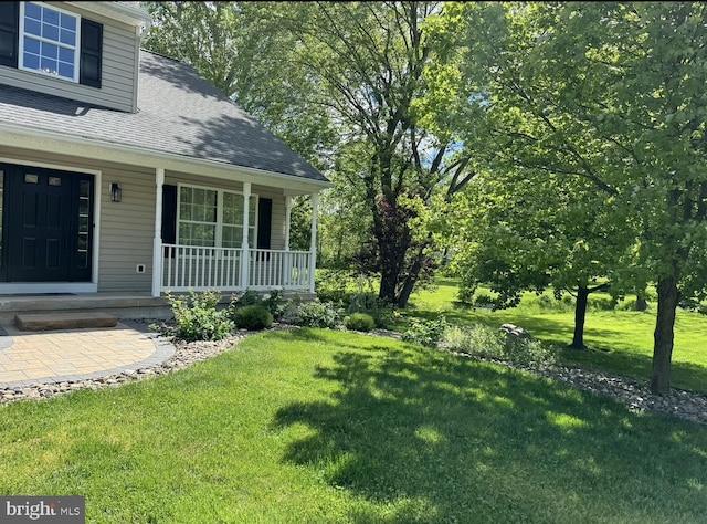 view of yard featuring a porch