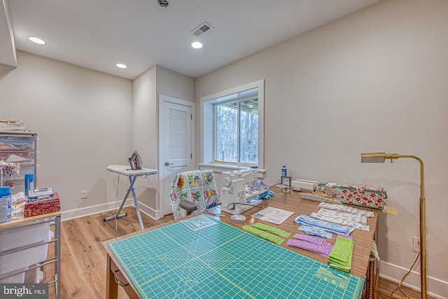 bedroom with wood-type flooring