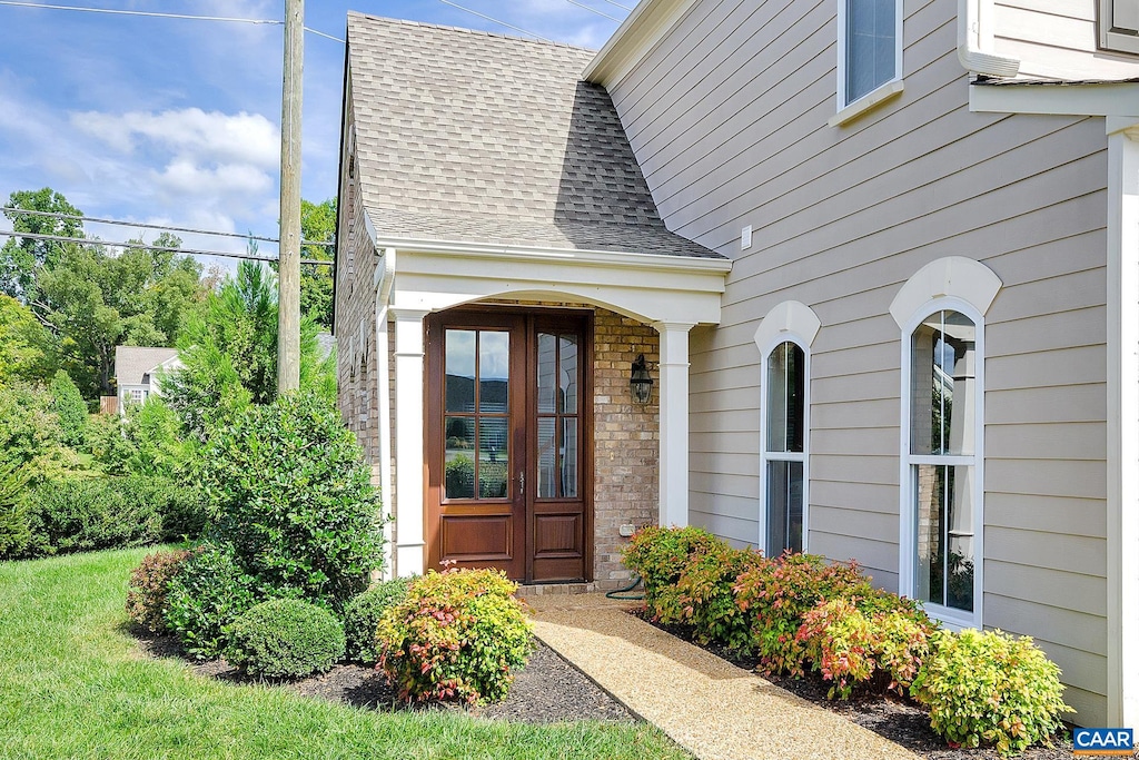 view of exterior entry with french doors