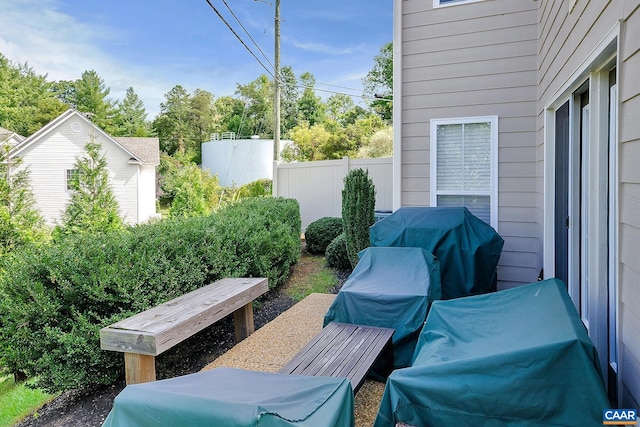 1305 Gate Post Ln, Charlottesville, VA 22901 - view of patio with an outbuilding and grilling area