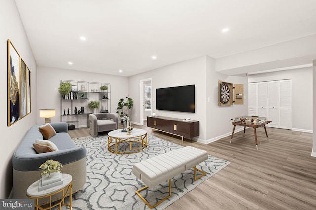 living room featuring hardwood / wood-style floors