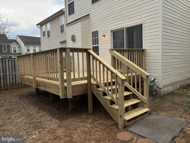 deck featuring fence