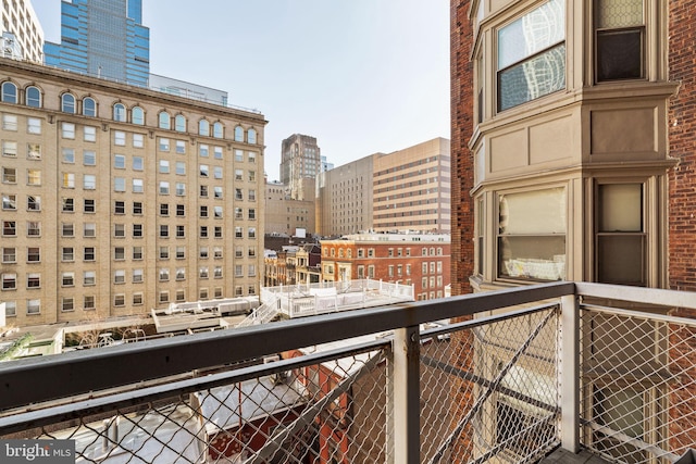 balcony with a city view