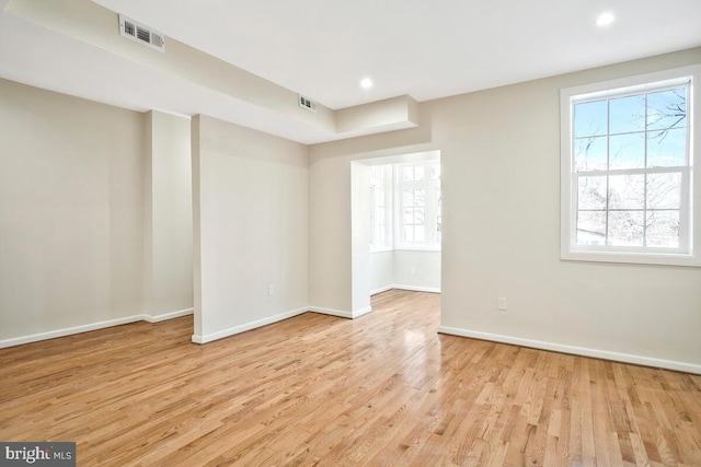 empty room featuring light hardwood / wood-style floors