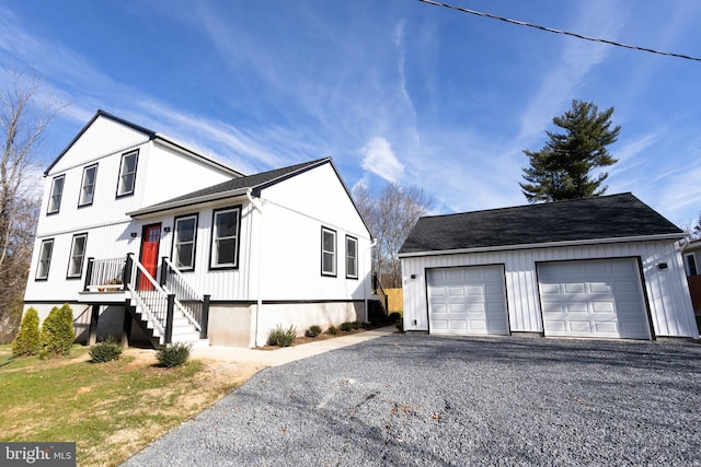 view of front of house with a garage