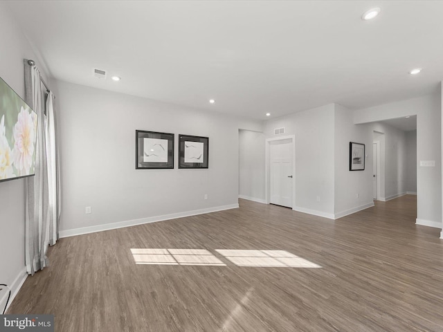 unfurnished living room with wood-type flooring