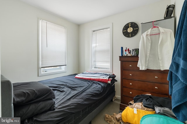 bedroom with multiple windows