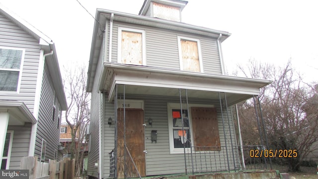 view of front of property with a porch