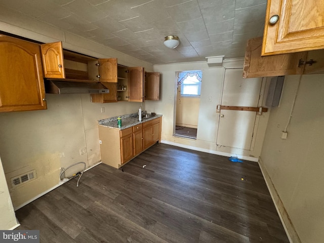 kitchen featuring dark hardwood / wood-style floors