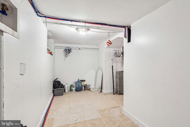 basement with radiator