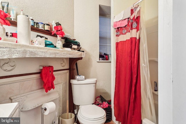 bathroom with toilet and vanity