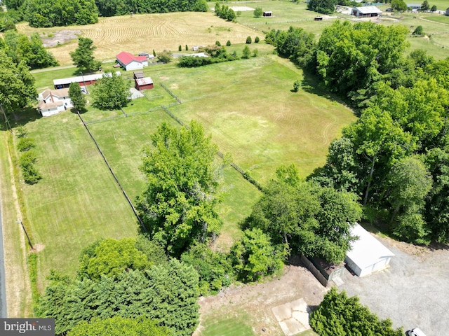 aerial view with a rural view