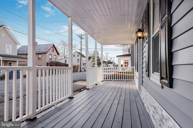 deck with a porch