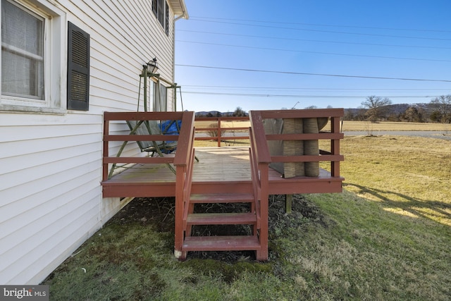 deck with a lawn