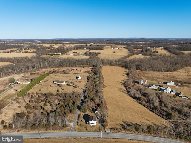 drone / aerial view with a rural view