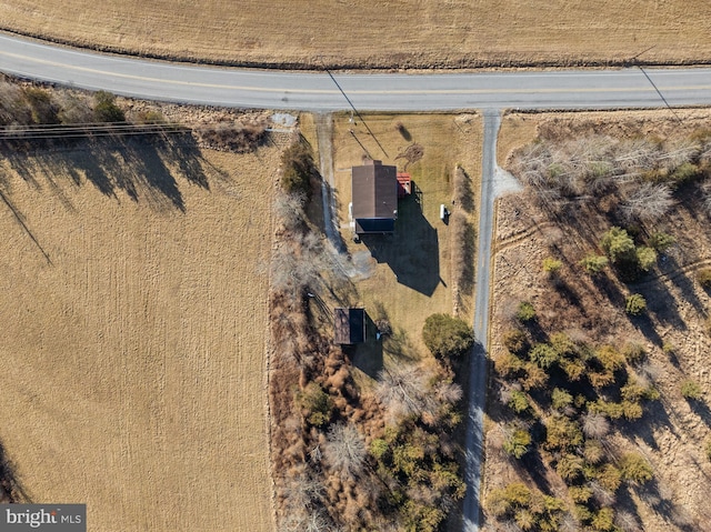 bird's eye view featuring a rural view