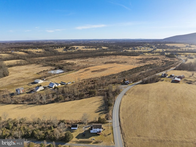 birds eye view of property featuring a rural view