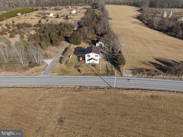 drone / aerial view featuring a rural view