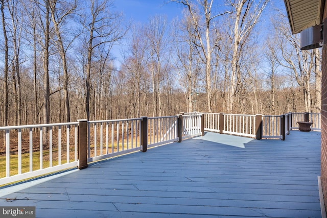 deck with a view of trees