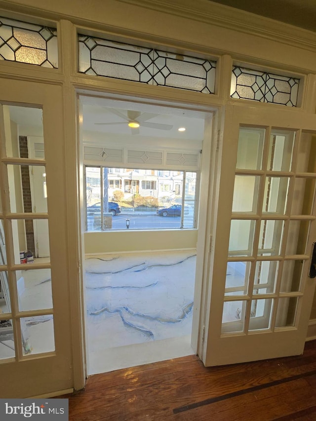 entryway featuring dark hardwood / wood-style floors