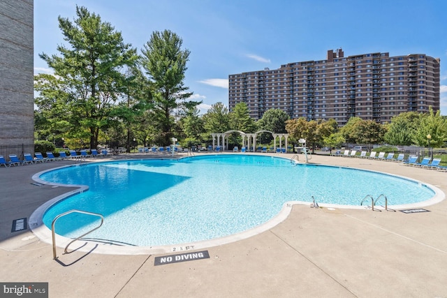 view of pool with a patio area