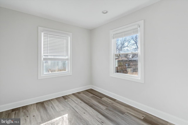 empty room featuring light hardwood / wood-style flooring