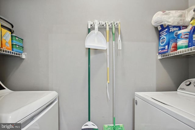 laundry area featuring washer and dryer