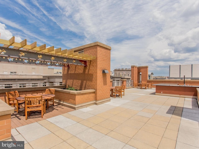 view of patio with sink