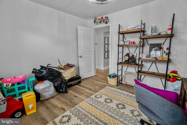 interior space with light hardwood / wood-style floors