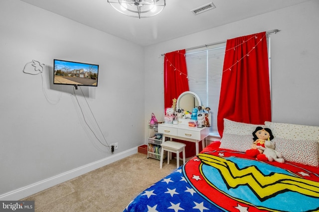 bedroom featuring carpet