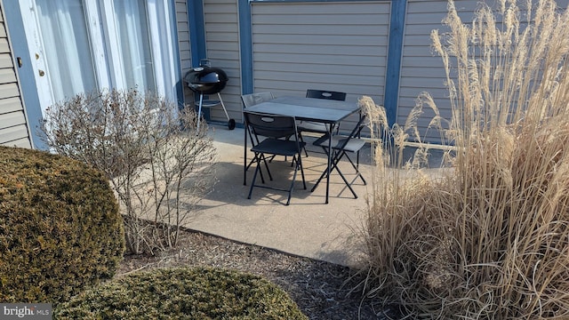 view of patio / terrace featuring outdoor dining space and area for grilling