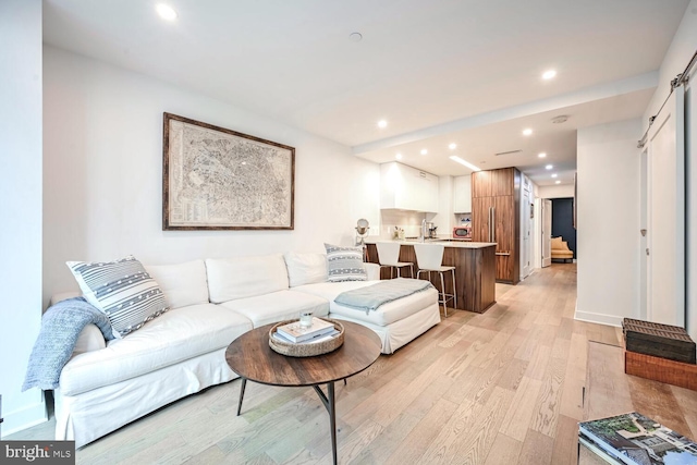 living room featuring light hardwood / wood-style flooring