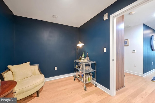 sitting room featuring light wood-type flooring