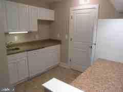 kitchen with white cabinets