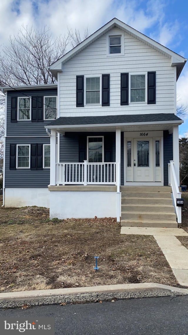 view of front of home with covered porch