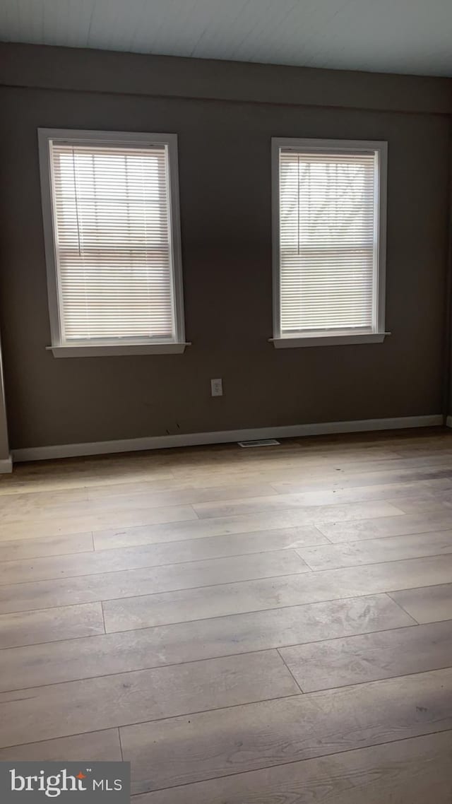 empty room featuring light hardwood / wood-style flooring