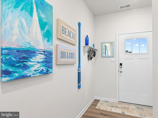 entryway featuring dark hardwood / wood-style floors