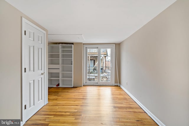 empty room with light wood-type flooring