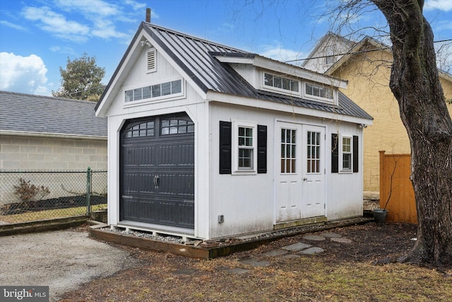 view of garage