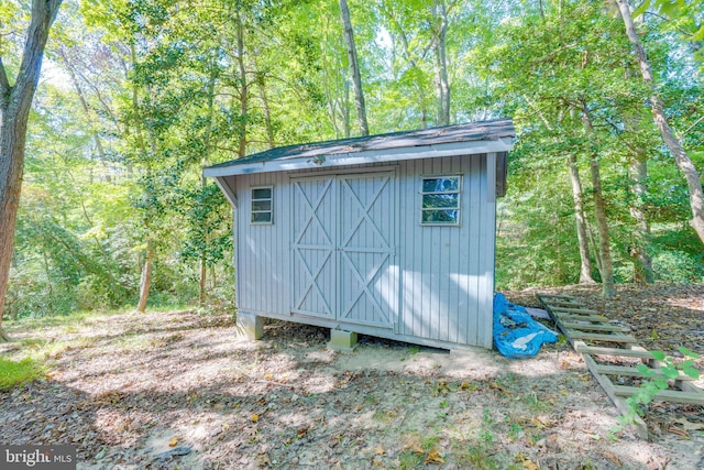 12452 White Horse Rd, Lusby, MD 20657 - view of shed with a forest view