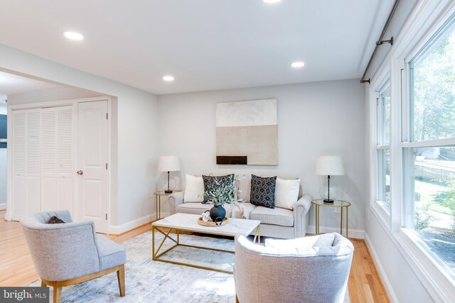 12452 White Horse Rd, Lusby, MD 20657 - living area with recessed lighting, light wood-type flooring, and baseboards