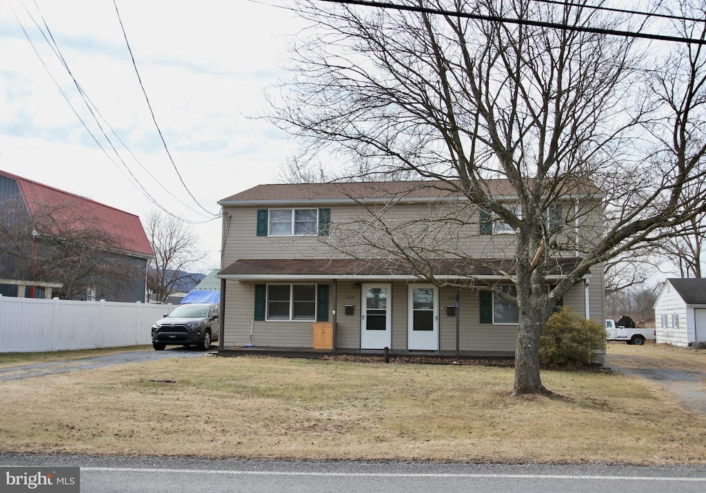 view of front property with a front yard