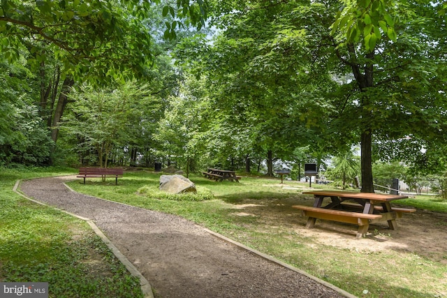 view of home's community with a lawn